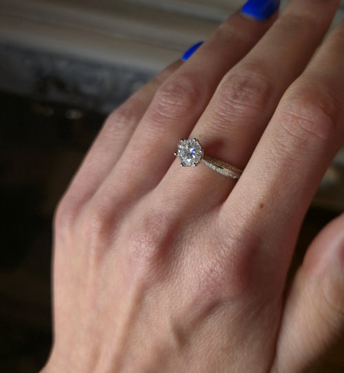 Bague DESTINÉE II Argent&Moissanite (T.réglable ≤61)