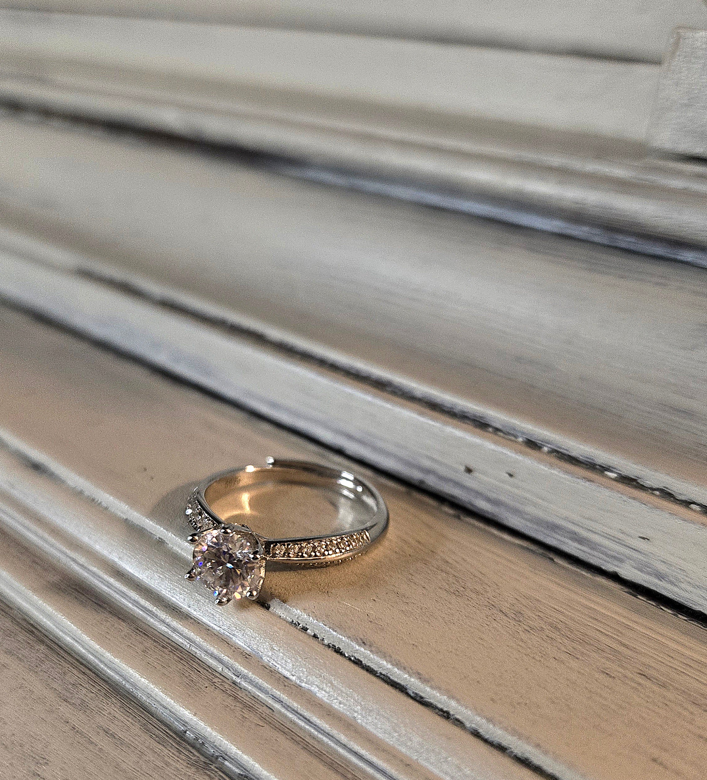Bague DESTINÉE II Argent&Moissanite (T.réglable ≤61)