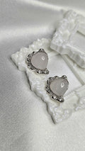 Boucles d'oreilles AGALIENNE (Agate rose naturelle&Argent 925)