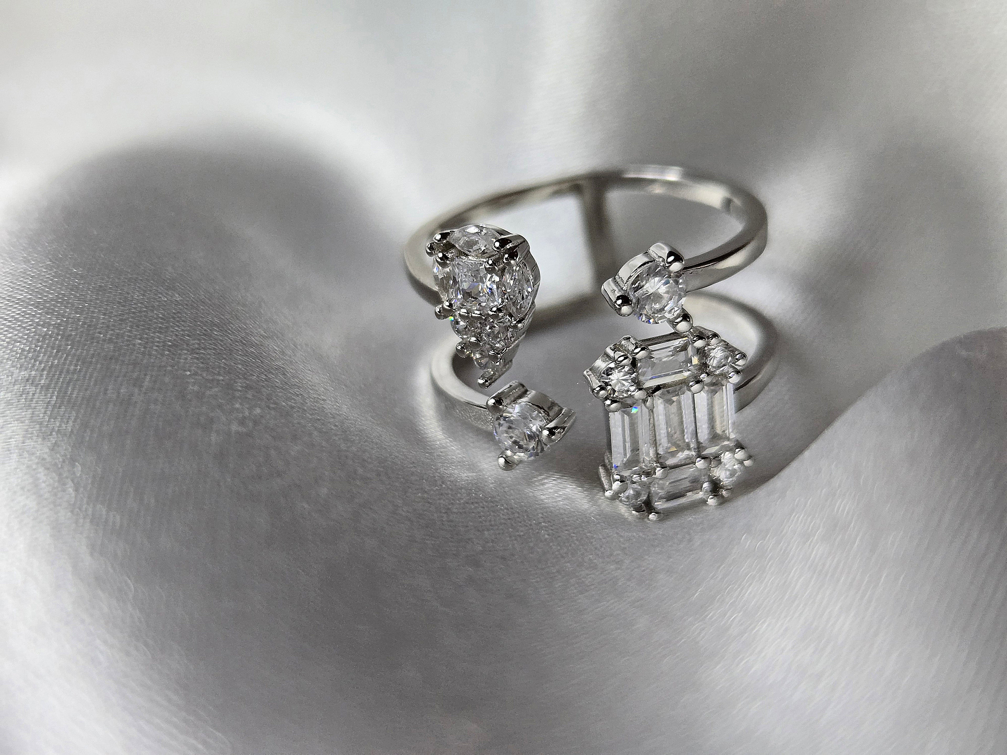 Bague CRISTALIA (T.réglable 50-54) Argent 925