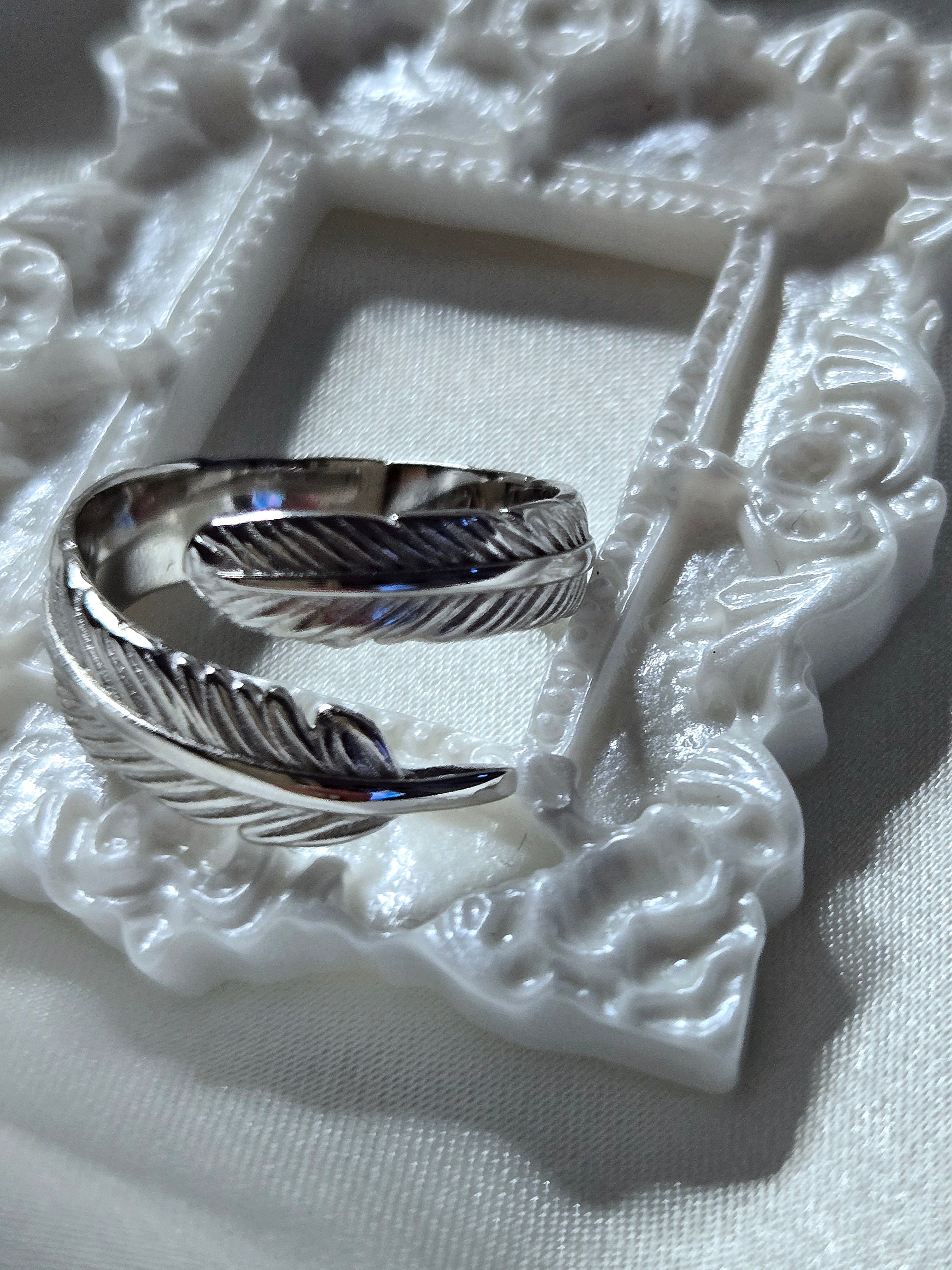 Bague PLUME (T.réglable 53+)Argent 925
