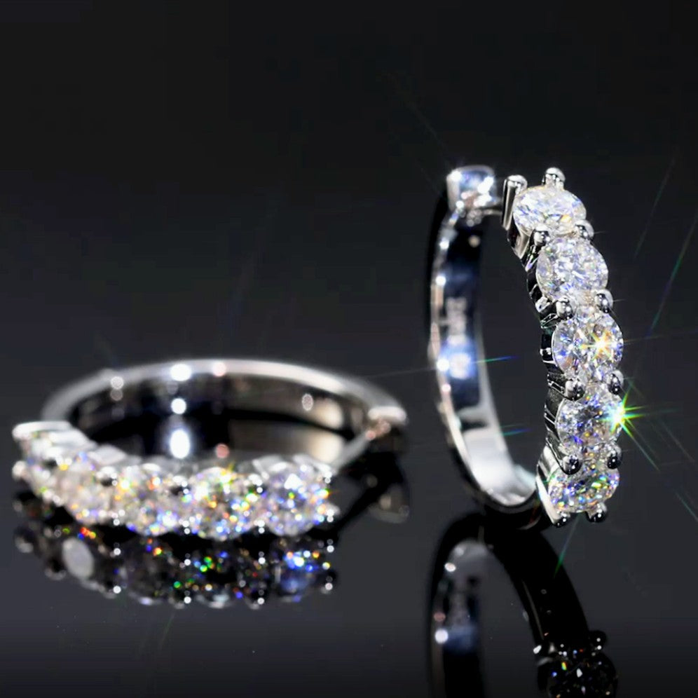 Créoles BRILLANCE Moissanite&Argent 925