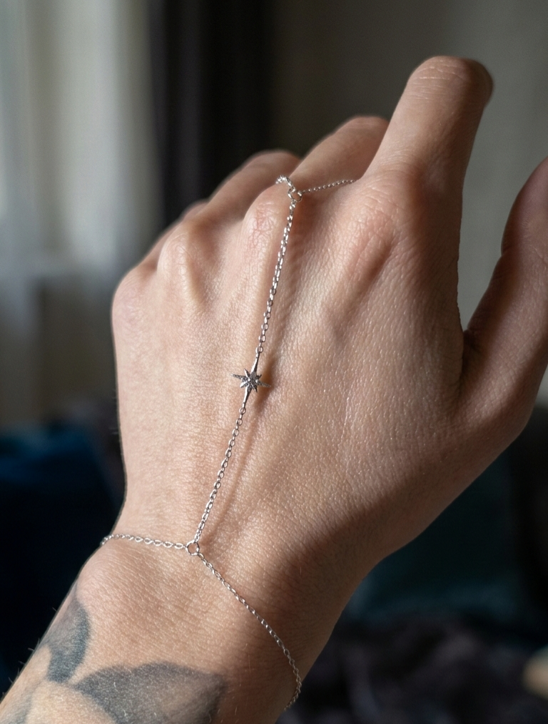 Chaîne de main Étoile en Argent 925