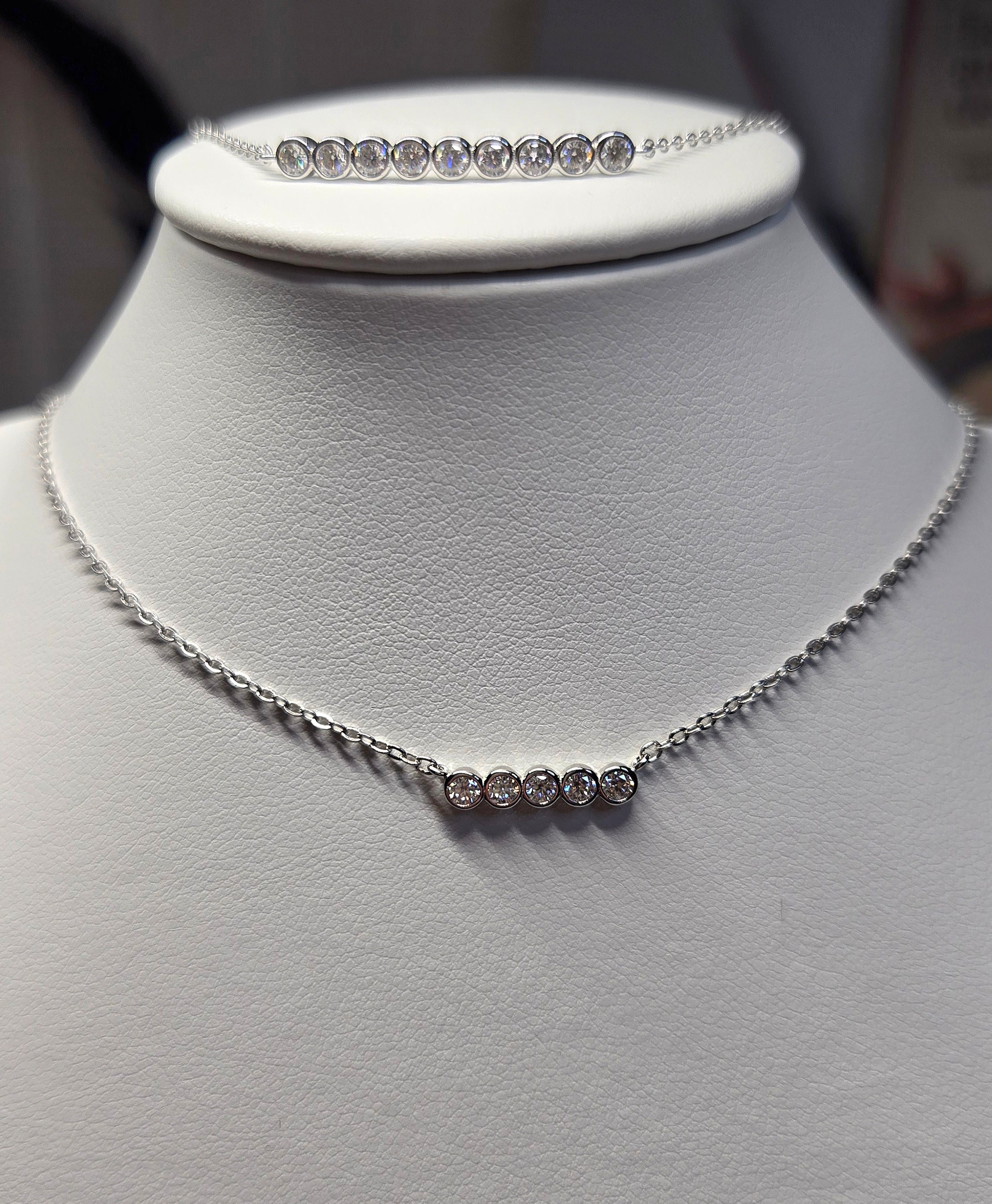 Collier Finesse Moissanite & Argent 925
