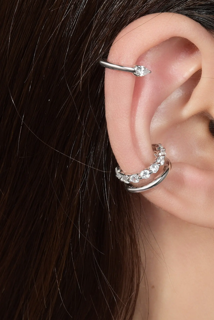 Sinna Manchette d'oreille Argent 925 & Moissanite