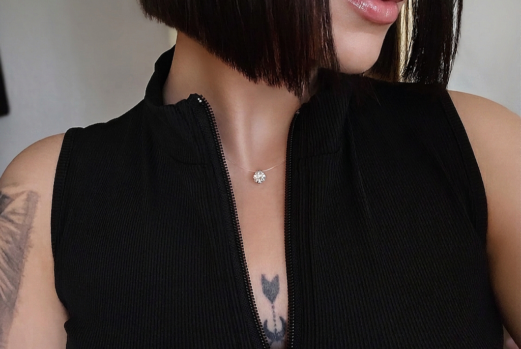 Illusion – Collier Fil Invisible en Moissanite
