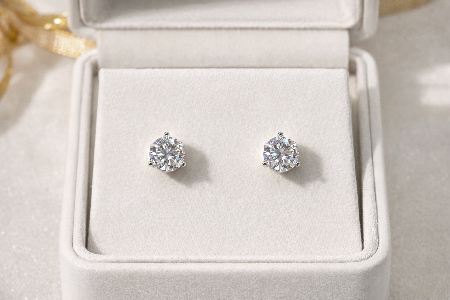 Boucles puces ETINCELLES Argent&Moissanite