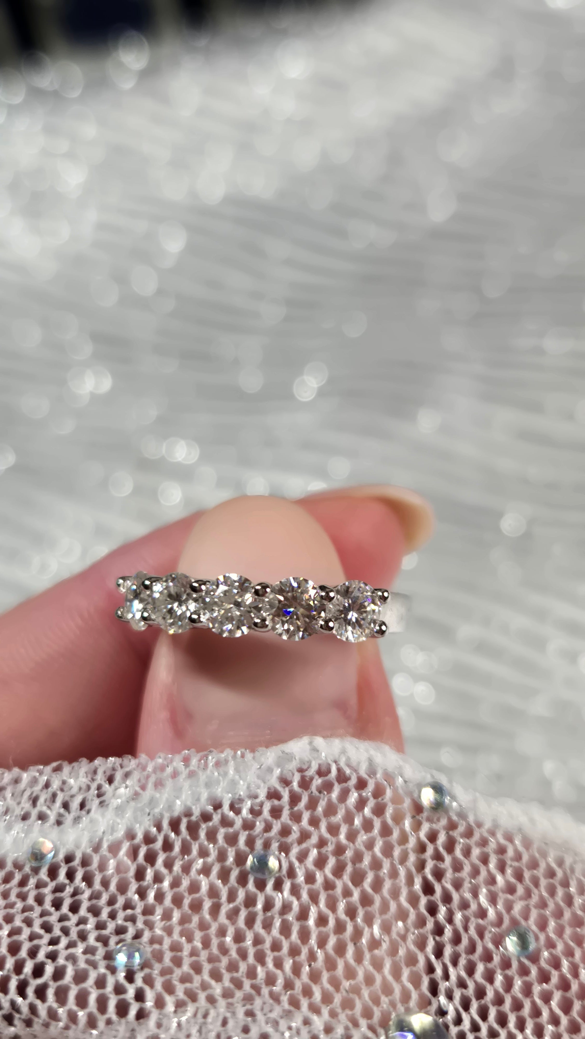 Alliance IMPÉRATRICE Argent&Moissanite (T.réglable ≤56)