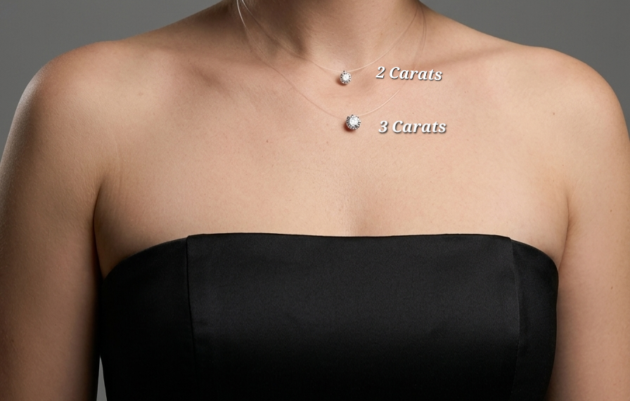 Illusion – Collier Fil Invisible en Moissanite